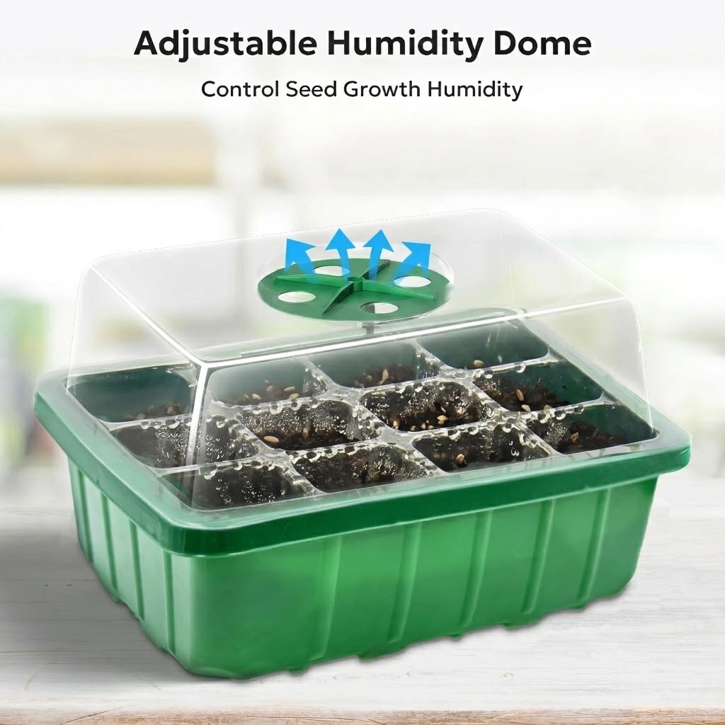 湿度調整可能なドームと透明なセルトレイを備えた育苗スターター - Humidity Dome Kit のレビューと価格