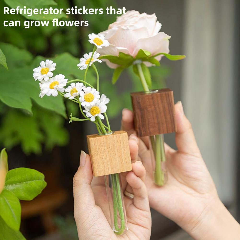 4 センチメートル冷蔵庫マグネット木製試験管花瓶磁気水耕植物 - Propagation Station Vase のレビューと価格